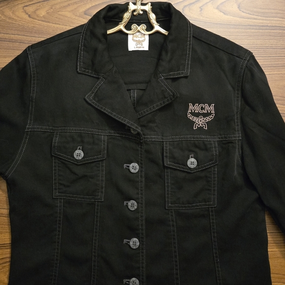 MCM Legre Black Button Down Denim Jacket - Picture 4 of 15